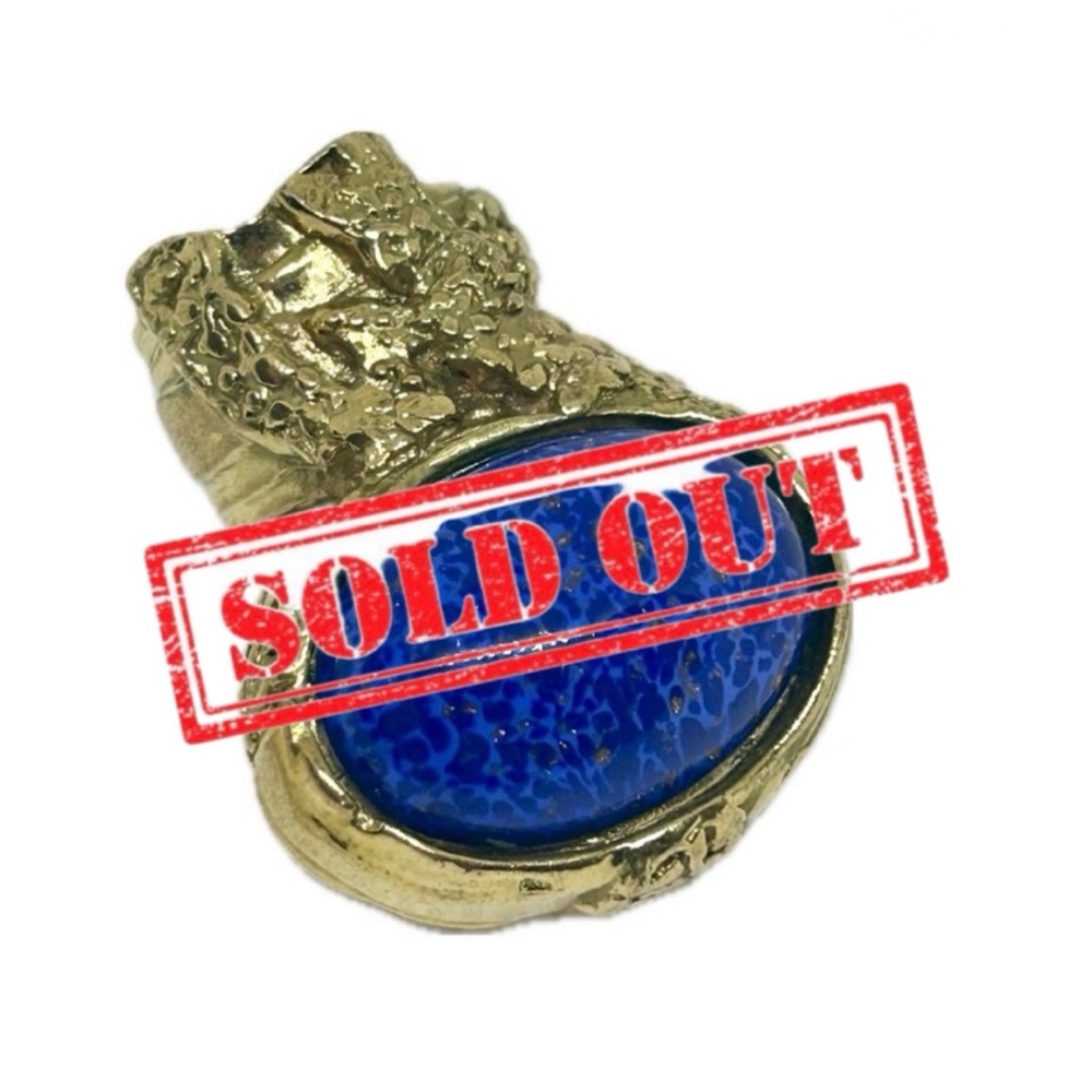 Yves Saint Laurent ARTY Blue and Gold Ring_Used like New! 💯Authentic Guaranteed